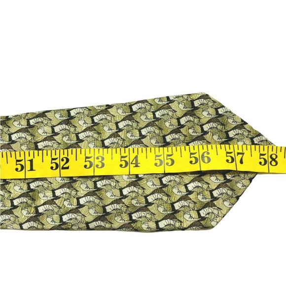 Vintage‎ Jerry J. Garcia Tan Brown Abstract Mens Silk Tie Drummers Collection 17 - Picture 6 of 7